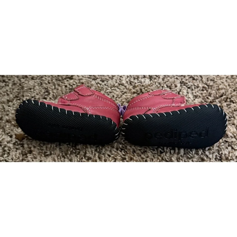 Pediped Raspberry Pink Fleece Lined Soft Sole Infant Shoes XS 0-6 Months